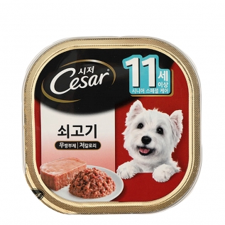 시저캔 쇠고기(11세이상) 100g 강아지 습식캔