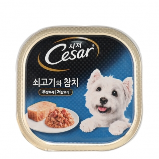 시저캔 소고기+참치 100g 강아지 습식캔