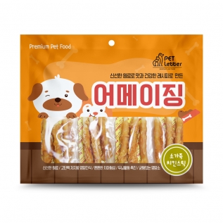 대용량 사사미 강아지 간식 펫레터 어메이징 300g 소가죽 치킨스틱